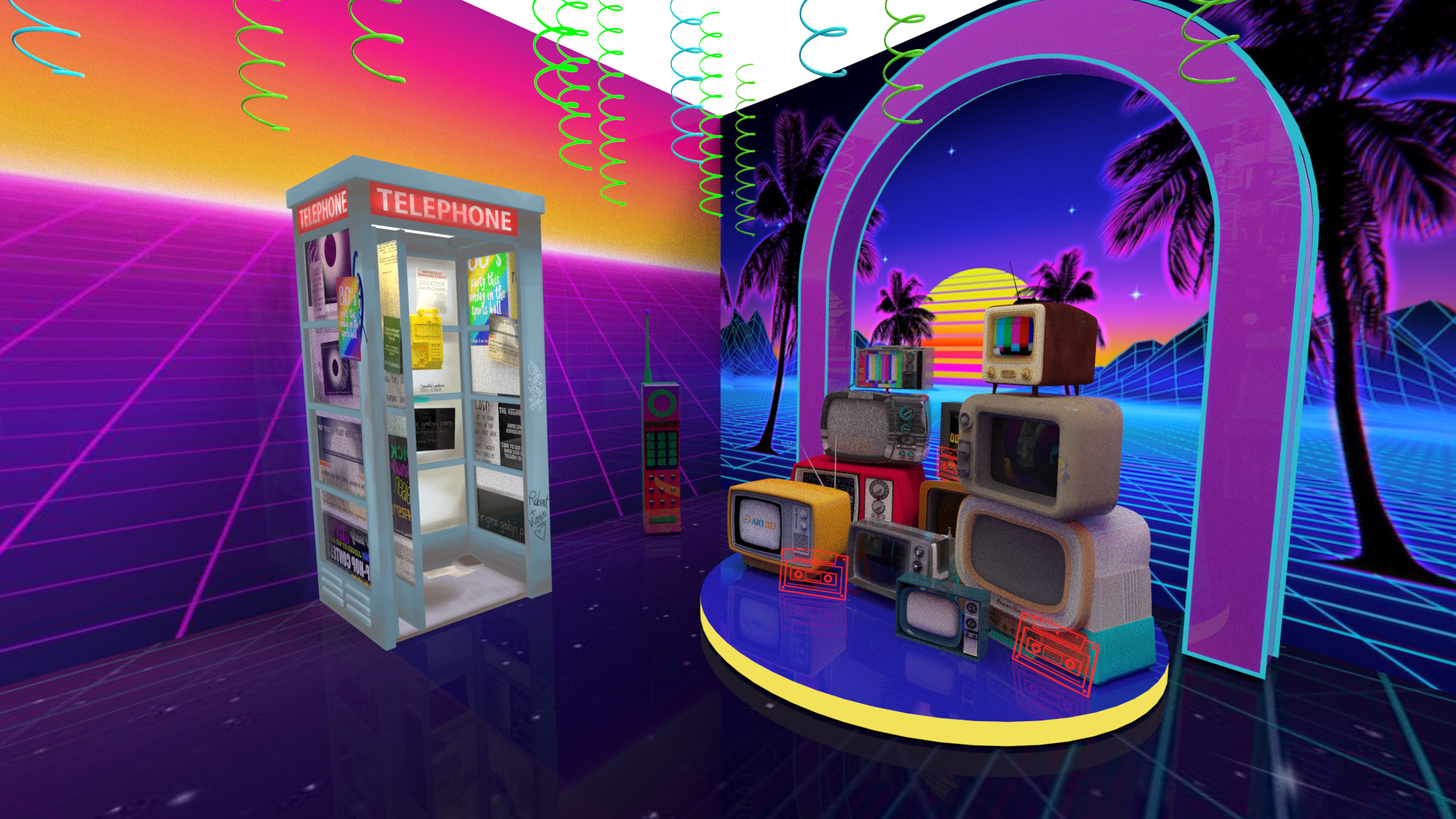 Lost Frequencies |Retro telephone booth and neon archway